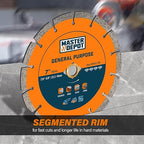 7 inch Diamond Saw Blade for Angle Grinder,Segmented General Purpose Blade Dry/Wet Cutting Blade for Concrete, Paver, Masonry, Terrazzo, Stone, Granite, Block, 7/8"-5/8” Arbor (3 Pack)