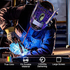 ARCCAPTAIN Auto Darkening Welding Helmet, 3.94"X3.66" Large Viewing Screen True Color Welding Hood with 4 Arc Sensor Solar Powered, Wide Shade 4-5/5-9/9-13 Welding Mask (Cthulhu)