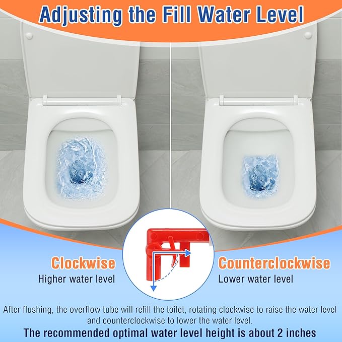 Saillong 1 Pack Toilet Fill Valve Replacement, Height Adjustable Universal Toilet Tank Flusher Replacement Kit, Leak-Proof Easy Install Fill Valve Repair Kit