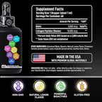 Hydrolyzed Liquid Collagen Peptides and Biotin - Hair Skin and Nails Collagen and Biotin Drops Supplement - Collagen Liquid for Women and Men - Lemon Collagen Type 1 and 3 Biotin Drop - 60ml