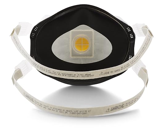 3M Disposable Particulate Cup Respirator 8293 P100 with Cool Flow Exhalation Valve, NIOSH APPROVED, Adjustable Buckle Straps and Noseclip, Face Seal, Individually Packaged