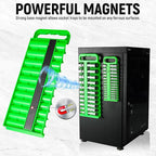 Magnetic Socket Organizer Set, 3-Piece Green Portable Magnetic Socket Holder Tray, Heavy Duty Socket Racks For 1/2-inch& 3/8-inch& 1/4-inch Drive, Hold 76 Sockets - Fit Shallow&Deep Sockets