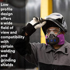 3M Respirator, Secure Click Half Face Reusable Respirator with Speaking Diaphragm and Push Button Seal Check, HF-803SD, Sweeping, Sanding, Grinding, Sawing, Dust, Large