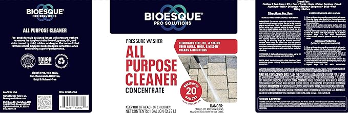 Bioesque Pressure Washer All Purpose Cleaner Concentrate, 1 Gallon (Pack of 4)