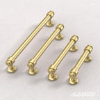 Alzassbg 10 Pack Matt Gold Cabinet Pulls, 5 Inch(128mm) Hole Centers Cabinet Handles Kitchen Hardware Straight Bar for Cabinets and Drawer AL3082MGP