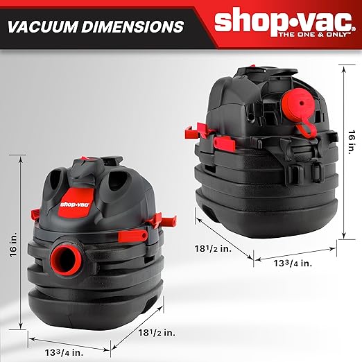 Shop-Vac 5 Gallon 6.0 Peak HP Portable Wet/Dry Vacuum, 1-1/2 Inch Diameter x 8 Foot Hose, 20 Foot Cord, Ideal for Jobsite, Garage, Workshop & Home