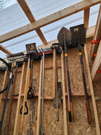 TIDYME Garage Tool Organizer Wall Mount - 48 inches - Sturdy Storage Rack with Adjustable Hooks, Anti-Rust - Easy Installation, 300lbs Capacity - Garden Tool Organizer (03 Racks & 06 Hooks)