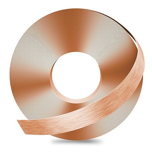 GSCIT Club Rose Gold Edge Banding, 3/4 Inch x 100ft Aluminum Brushed Edge Banding PVC Edge Trim for Cabinet Repair Furniture