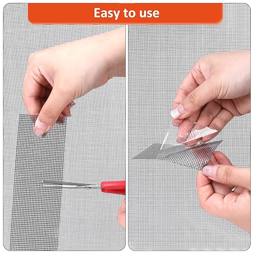 Black Screen Repair Tape, 2" X 180" (15FT) Window Screen Door Repair Kit, Strong Adhesive Fiberglass Patch Tape Mesh