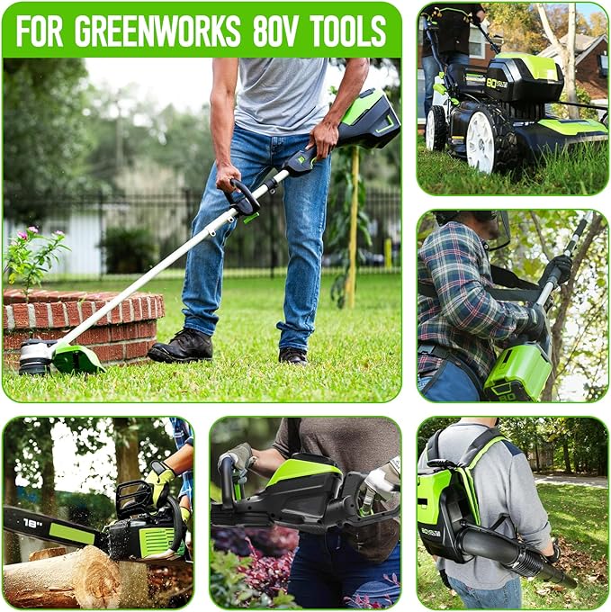 2 Packs 80V 3.5Ah Lithium Battery Replace for Greenworks 80V Battery GBA80400 GBA80250 GBA80200, 3500mAh High Capacity, Fit for Greenworks 80 Volt Power Tools PW80L420 TL80L00 LMB407