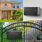 KYODOLED Wall-Mount Mailbox, Large Capacity Mail Box, Mailboxes for Outside, Galvanized Steel Rust-Proof Metal Post Box, 14.56" x7" x4.13" Black