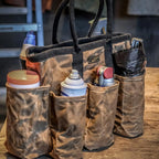 Readywares 14" Waxed Canvas Supply Bag/Garden Tool Tote/Cleaning Organizer/Mobile Bar/Versatile Storage Tote With Pockets/Utility Bag with Heavy Duty Handles