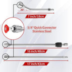 Tool Daily Pressure Washer Gun with Replacement Wand, 17 Inch Power Washer Extension Wand, 30° Curved Rod, 5 Nozzle Tips, 4000 PSI
