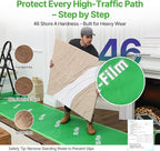 39" x 200' Heavy-Duty Floor Protection | Construction Grade Carpet Protector | Drop Cloth Plastic Film for Hardwood Floors | Waterproof Painters Covering with No Residue (Green)