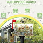 Summer Sunflower Mailbox Covers Magnetic Large Size Yellow Sunflowers Floral Mailbox Cover Magnetic Oversized Waterproof Outdoor Decor Rustic Flowers Post Box Wraps for Garden Yard 25.5 * 21 Inch