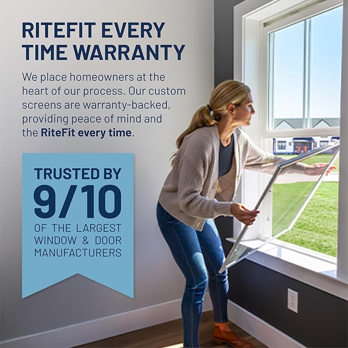 Fully Assembled Replacement Window Screen, Custom Size Full Window Screen (FS1) with No Hardware for Versatile Installation. Lightweight, Durable, and Proven to Last!