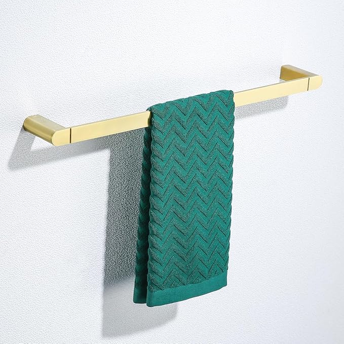 RANDOM Brushed Gold 24 Inch Stainless Steel Towel Holder - Wall Mounted Hand Towel Holder for Bathroom Accessories.96026-2-24BG