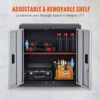 VEVOR Foldable Wall Cabinet, Metal Garage Locker Mounted 26" Small Tool Chest 240 LBS Loading Capacity Adjustable Shelf Magnetic Door File for Warehouse Office Home Black