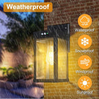 2 Pack Solar Wall Lights Outdoor Waterproof with 3 Lighting Modes & Motion Sensor, Dusk to Dawn Exterior Porch Light fixtures, Solar Wall Lantern Fixture for Garage Porch Yard Front Door