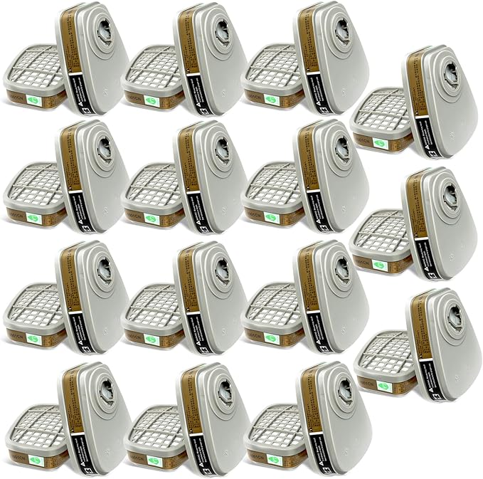 Respirator Cartridge/Filter, 6001 Filter Cartridges Installed on 6200, 6800 Respirator Body, Use for Asbestos, Resin, Paint, Dust, Welding