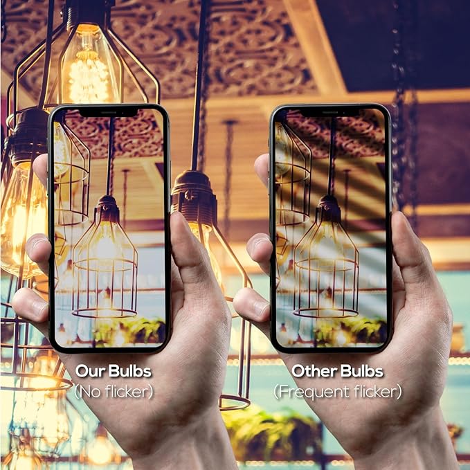 6 Pack T10 Tubular Light Bulbs, 40W Bulb, Clear Incandescent, E26 Medium Base, Warm White, Dimmable Vintage Tubular Style Showcase Bulb