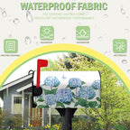 Hydrangea Flowers Magnetic Mailbox Cover Oversized Spring Summer Blue Floral Mailbox Covers Large Size 25.5 x 21 Inch Outdoor Letter Post Box Wraps for Garden Yard Home Decor