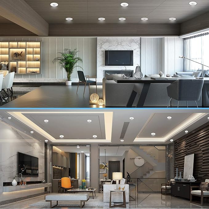 16 Pack Led Recessed Light 4 Inch,Adjustable Eyeball Gimbal, LED Recessed Lighting with Junction Box 9 Watts 750Lm Dimmable Ceiling Light ETL Listed (2700K/3000K/3500K/4000K/5000K Option)