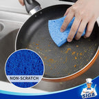 MR.SIGA Non-Scratch Cellulose Scrub Sponge, Dual-Sided Dishwashing Sponge for Kitchen, 12 Pack