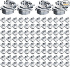 100pcs 1/2" Clamp Type Cable Connectors, cable connector clamp Steel Connector for Metallic Conduit Protect Cables Silver-Zinc