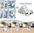 Winter Swedish Dishcloths for Kitchen, 6PCS Christmas Swedish Dish Cloths Gift Set, Vintage Reusable Washable Absorbent Dish Towel for Home Cleaning(7.8 X 7 Inches)