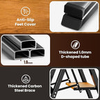 GameGem 2 Step Ladder, Aluminum Folding Step Stool with Anti-Slip Sturdy and Wide Pedal, Lightweight Portable Stepladder for Home and Kitchen Use Space Saving, 330 lbs, Black Woodgrain