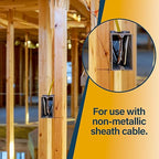 (Pack of 6) Plastic Electrical Box, Grey Outlet Box, Single Gang New Work Junction Box, Captive Nails, 20 cu. Inches, Length 3-5/8'', Width 2-1/8'', Depth 3-1/4''