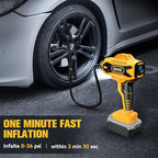 Cordless Tire Inflator Air Compressor Compatible with Dewalt 20V Max Battery, 160PSI Portable Air Pump with Digital Pressure Gauge, Fast Inflation for Cars, Motorcycles, Bikes(Bare Tool)