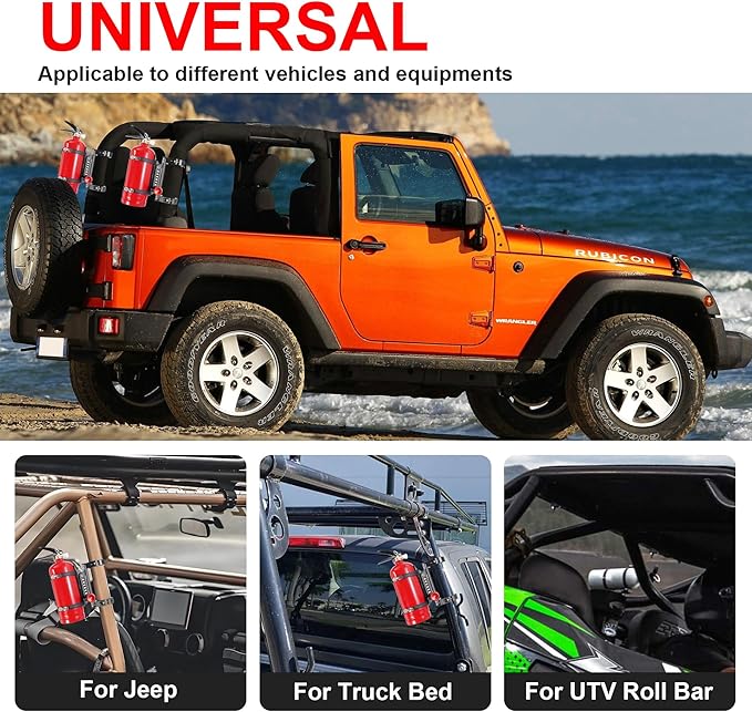 UTV Fire Extinguisher Mount Bracket, Quick Release Fire Extinguisher Mount Holder for Jeep, Offroad Car, UTV Accessories (B)