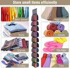 Legging Storage Organizer for Closet, Hanging Closet Organizer System, Grey Clothes Closets Holder with 20 Roll Independent Compartments for Yoga Leggings T-Shirts Bras Socks Pants Tank Top Towel