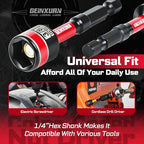 38Pcs Tools Set Packaged with Heavy-duty Tool Box, Include Screwdriver Bits, Nut Driver, Mini Ratchet Wrech, Quick change adapter,Tape Measure,Pliers Wrench and Bit Holder for Home Repairs