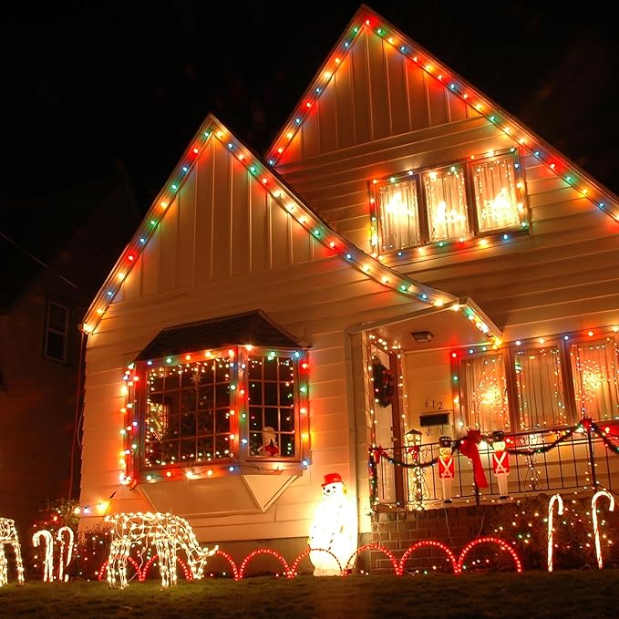 25 Pack G40 Multicolor Led Replacement Bulbs, E12/C7 Candelabra Base LED Shatterproof Globe Bulbs for Outdoor Christmas String Lights, 0.6W Energy-Saving Night Light Bulbs, 2700K Warm White