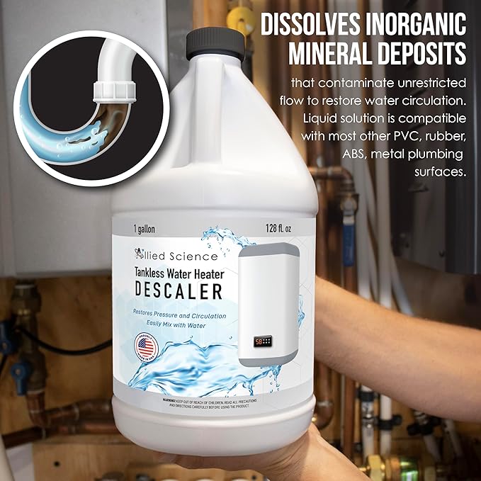 Tankless Water Heater Descaling Solution | Highly Effective Descaler Restores Heating Efficiency, Gallon, 128 fl oz