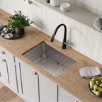 Kraus KHU111-25 Standart PRO 16 Gauge Undermount Single Bowl Stainless Steel Kitchen Sink, 25 Inch