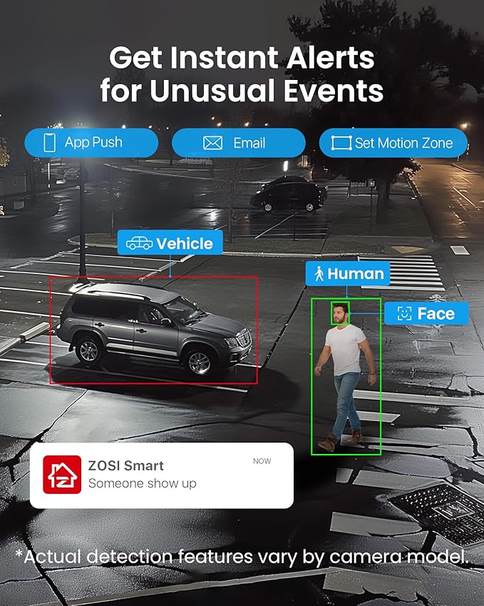 ZOSI 32CH 4K PoE Security Camera System, Face Person Vehicle Detection, 2 Way Audio, 24 x 8MP Spotlight Outdoor Indoor IP Cameras, 32 Channel 4K NVR with 8TB HDD for 24/7 Recording
