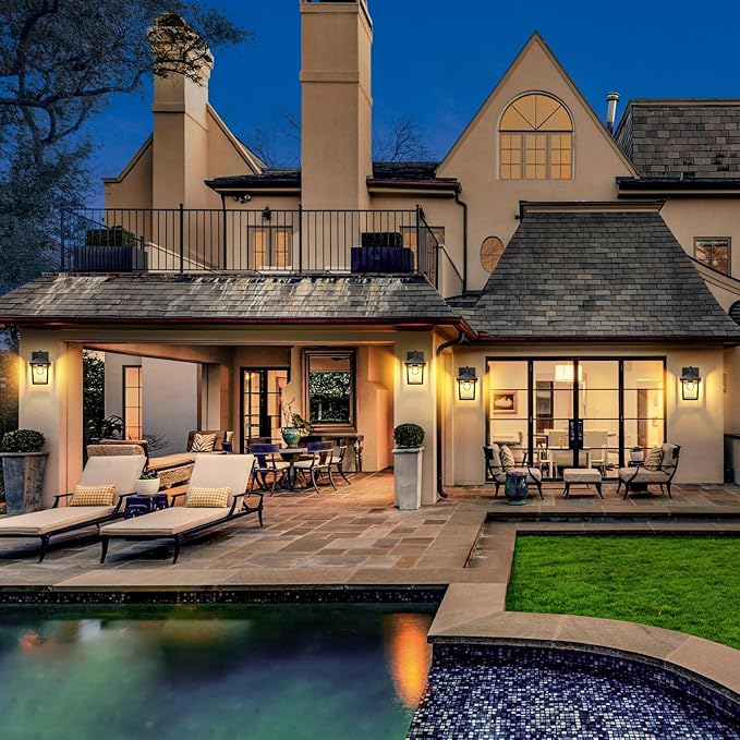 zemty Dusk to Dawn Outdoor Lighting Fixtures Wall Mount, Matte Black Outdoor Porch Lights with E26 Socket, Waterproof Exterior Wall Sconce for House, Doorway, Garage(Bulb Not Include)