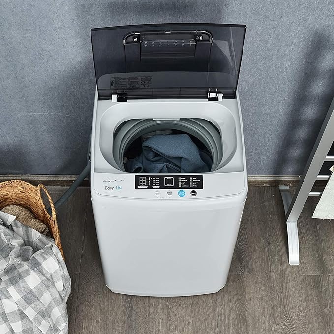 FUTADA Full Automatic Washing Machine, 2 in 1 Portable Laundry Washer, 8.8 Lbs Washer & Dryer Combo w/Built-in Barrel Light, LED Display, Energy Saving Top Load Washer for Camping, Apartment, Dorm