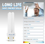 OHLECTRIC 13W Cool White Fluorescent Lamps with G24q-1 Base - 4100k Double Tube Compact Fluorescent Lamps - Perfect Choice for Garage, Halfway, Yard, Porch - Pack of 4