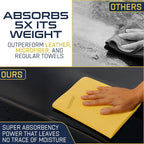 Premium Large Shammy Towel for Cars (26"x17") - Super Absorbent, Ultra-Soft, Spot-Free, Scratch-Free, Lint-Free Chamois Cloth - Reusable, Long Lasting Drying Towel (Original)