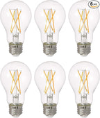 SYLVANIA LED TruWave Natural Series A19 Light Bulb, 75W Equivalent, Efficient 11W, 1100 Lumens, Dimmable, Clear, 2700K, Soft White - (Pack of 6) (40807)