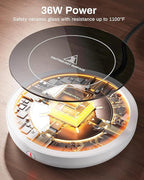 SWEETFULL Coffee Mug Warmer, 36W Electric Coffee Cup Warmer for Desk with 3-Temp Settings Advanced Temperature-Controlled Beverage Warmers Heating Plate for Coffee, Milk, Tea, Candle Wax - White