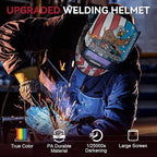 ARCCAPTAIN Large Viewing Screen Welding Helmet, 1/1/1/1 Top Optical Clarity Auto Darkening Welding Hood, 4 Arc Sensor 1/25000s Response Time True Color Weld Hood Helmet HSH-S800 Fly Eagle