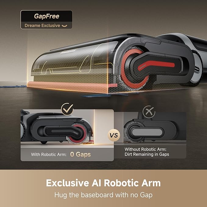 DREAME H15 Pro Heat Wet Dry Vacuum Cleaner, 185°F Hot Water Floor Cleaning, Cordless Vacuum Mop with GapFree AI Robotic Arm, 22KPa Suction, 0 Hair Tangle, 212°F Self-Clean, 194°F Hot Air Drying