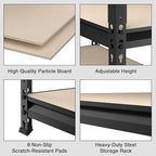 WORKPRO 5-Tier Metal Garage Shelving, 48”W x 24”D x 72”H, Adjustable Storage Rack, Heavy Duty Shelf with Particle Board, 2500 lbs Load Capacity (Total) for Garage, Basement, Warehouse, Kitchen