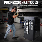 Magnetic Socket Organizer Set, 3-Piece Black Portable Magnetic Socket Holder Tray, Heavy Duty Socket Racks For 1/2-inch& 3/8-inch& 1/4-inch Drive, Hold 76 Sockets - Fit Shallow&Deep Sockets